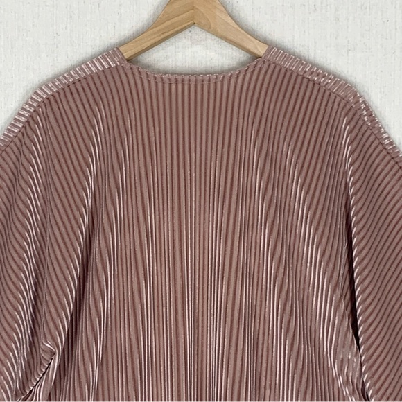 Alchemy Thread~Women’s Boho Ribbed‎ Velvet Stripe Kimono/Duster~Dusty Mauve~Sz M - Picture 7 of 12